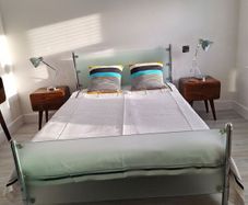 Double Bed with Tempered Safety Glass Headboard and Footboard