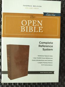 Holy Bible  The Open Bible by Thomas Nelson Genuine Leather brand new in box 110eu new on3n3ss