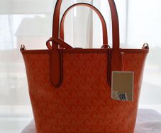 Michael Kors Orange Signature Monogram Tote Bag