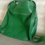 Large Green 100% Italian Leather Handbag/Backpack. NEW Image 6