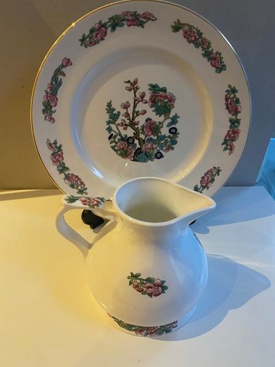 MAYFAIR  Indian Tree China plate and EMERALD ISLE pitcher
