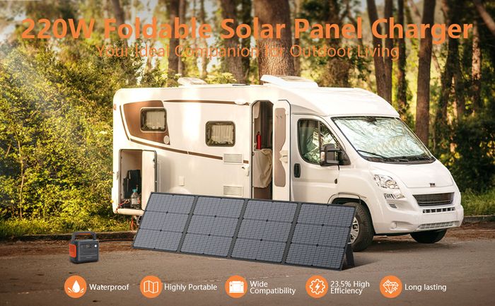 220W portable solar panel for camper van boat home