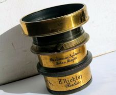 Antique Camera Brass Lens H.Richter Berlin