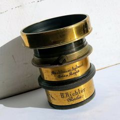 Antique Camera Brass Lens H.Richter Berlin