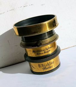 Antique Camera Brass Lens H.Richter Berlin