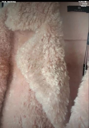 jacket Bnwt pink fluffy teddy style baloot brand size small double breasted jacket