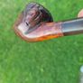 Vintage Mid-Century "Smoke and Be Happy" Wooden Pipe Rack with 4 Estate Pipes Image 6