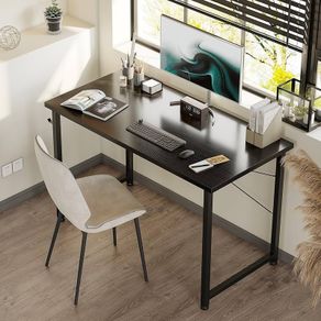 100x48 cm Desk, Small Computer Desk for Home Office, Study Office Table with Headphone Hooks for Small Space, Easy Assembly, Black