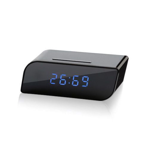 Digital Alarm Clock WIFI IP P2P Network Remote Motion Detection Mini DV DVR Hidden Spy Secret Nanny Nannies an Pair Babysitter Wireless HD Video Camera Recorder Spy Camcorder Cam Home Office Business