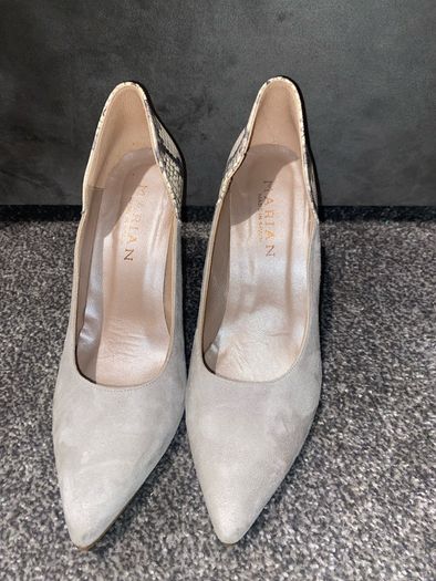 Grey Suede/Snakeskin Heels