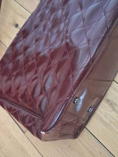 Stunning Lulu Guinness Designer Maroon Patent Leather Bag