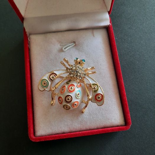 Moth Brooch Pin Enamel and Crystals Bee Bug Nature Pin Badge Insect Jewellery and Accessories