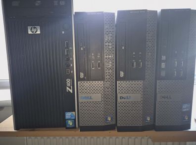 Desktop PC Bundle  4 PCs, 6 Monitors , Accessories (All Working)