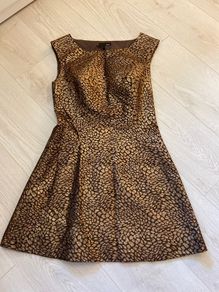 Stunning Next Ladies Gold Animal Print Dress Size 10