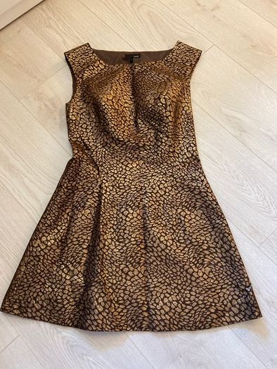 Stunning Next Ladies Gold Animal Print Dress Size 10