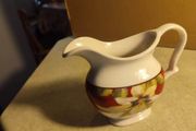 222 Fifth Belize Creamer , Floral on White ' Small Pitcher ,MILK JUG