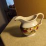 222 Fifth Belize Creamer , Floral on White ' Small Pitcher ,MILK JUG Image 5