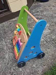 Wooden toddler walker