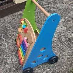Wooden toddler walker