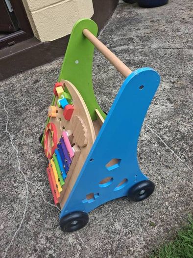 Wooden toddler walker
