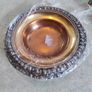 Vintage copper / Brass / silver plated edge small basin, Middle Eastern craftwork, handcrafted copper, vintage kitchenware Image 4