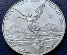 Mexico Goddess of Victory Libertad 1 oz Silver 2012 UNC