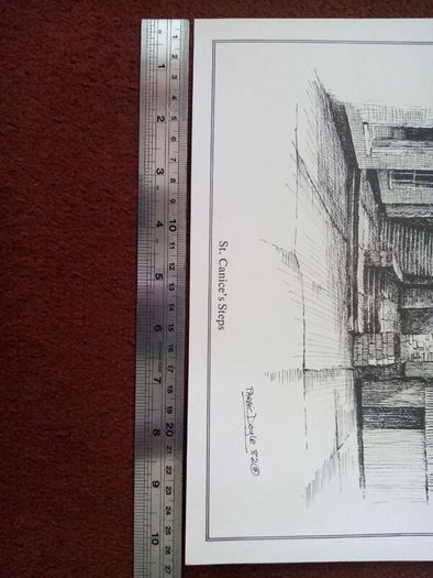 Vintage Kilkenny St. Canice's Steps print by Paraic Doyle limited edition