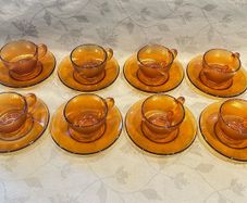 Amber glass espresso cups