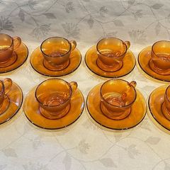 Amber glass espresso cups