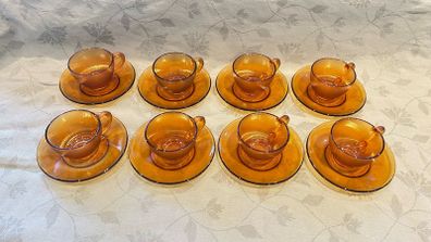 Amber glass espresso cups