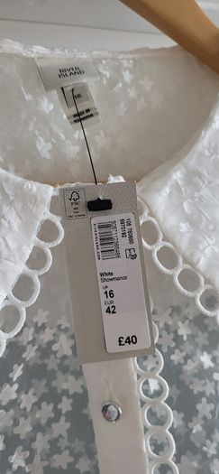 RIVER ISLAND white daisy print sheer blouse Sz 16UK - Bnwt Rrp 40 sterling