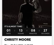 2x Tickets Christie Moore 1st October @ Knightsbrook Hotel
