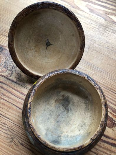 Vintage Handcrafted Wooden Trinket Box Decorative Carved Flowers