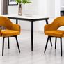 Set of 2  Dining Chairs Velvet or PU Leather with Open Back & Armrests Image 4