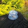 Blue willow style cake stand light chip at the back Image 3