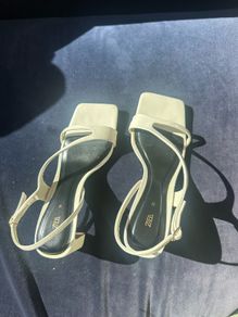 Zara block sandals heels