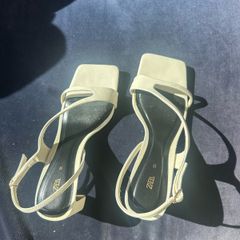 Zara block sandals heels