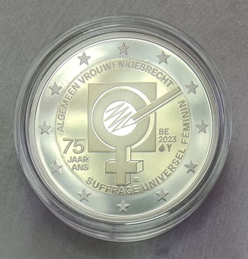 Belgium 2 Euro Base Metals Proof Coin 2023 - 75 years of Women's Suffrage