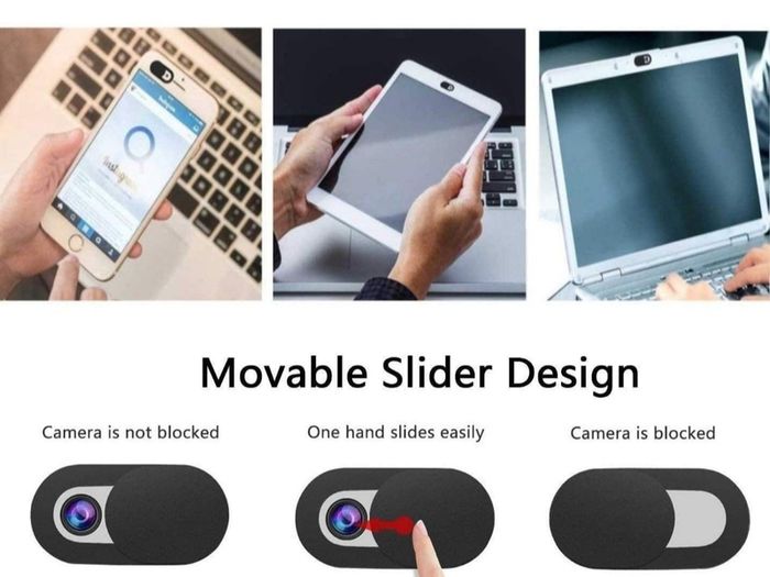 [3 Pack Webcam Cover Slider for Privacy, 0.027in Ultra Thin Design Web Camera Cover Slide for Laptop, Desktop, PC, Tablet, Smartphone and More - (Black)