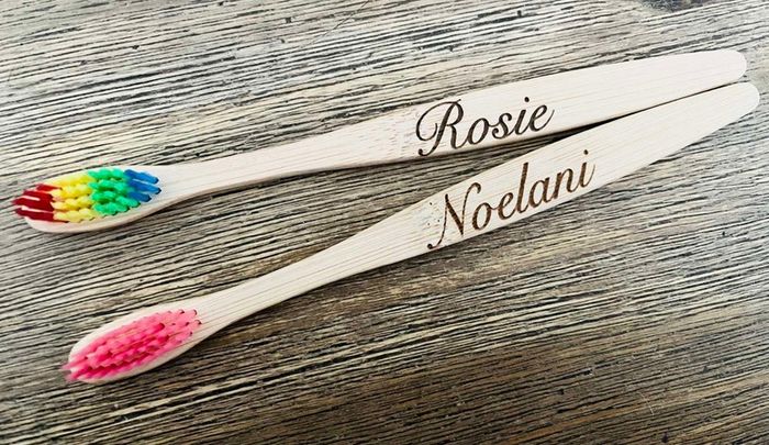 1 Personalized  Kids and adult 100% Bio Degradable Bamboo Toothbrush Handmade