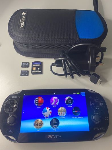 Sony Ps Vita Oled Pch-1003 Bundle 16gb + 4gb Cod Charger Case
