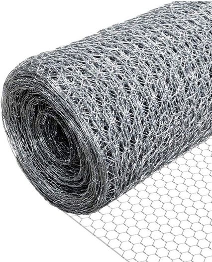 Chicken Wire Mesh Roll, Galvanized Hexagonal Wire Mesh Fencing, Wire Poultry Netting, 1m x 25m, Hole Size: 25mm, Silver (FREE POSTAGE)