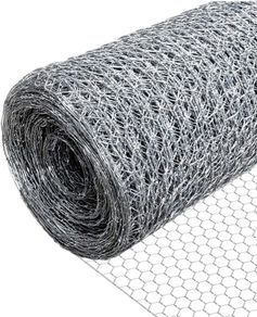 Chicken Wire Mesh Roll, Galvanized Hexagonal Wire Mesh Fencing, Wire Poultry Netting, 1m x 25m, Hole Size: 25mm, Silver (FREE POSTAGE)