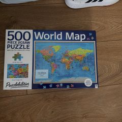 500 piece world map jigsaw puzzle unopened