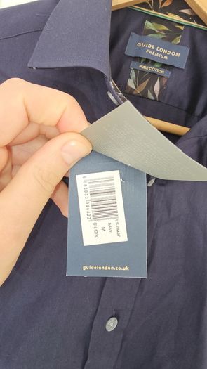 Guide London Premium Navy Cotton Shirt (Size M)