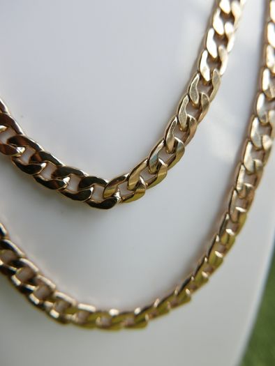 Vintage extra long Gold Plated Curb Link Chain 46"