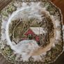 Set of 3 Vintage The Friendly Village The Covered Bridge by Johnson Bros Square Bone China Plates Image 4