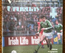 Very Rare 1986 Rep of Ireland v Uruguay - International Match Programme