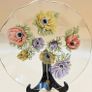 Vintage Retro Mid Century Chance Brothers Fiestaware Fluted Round Plate with Gilt Edging in the Anemone Pattern Designed by Michael Harris , Decorative Plate Image 4
