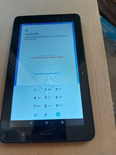 Alcatel 7 inch Tablet, pin locked, in very good condition